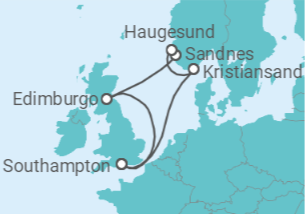 Itinerario del Crucero Reino Unido y Noruega - Con vuelos - MSC Cruceros