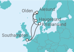 Itinerario del Crucero Fiordos Noruegos - Con vuelos - MSC Cruceros