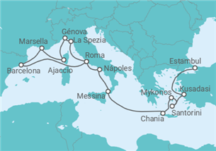 Itinerario del Crucero Lo Mejor del Mediterráneo - Princess Cruises