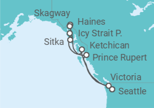 Itinerario del Crucero Alaska - Virgin Voyages