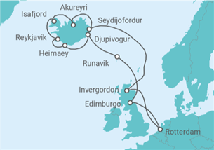 Itinerario del Crucero Reino Unido, Islandia - Holland America Line