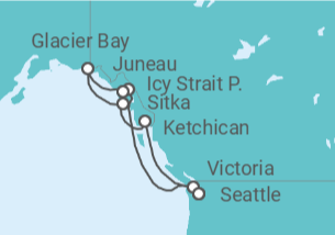 Itinerario del Crucero Alaska - Holland America Line