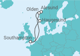 Itinerario del Crucero Noruega - Cunard