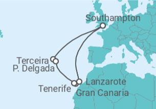 Itinerario del Crucero Islas Canarias - Cunard