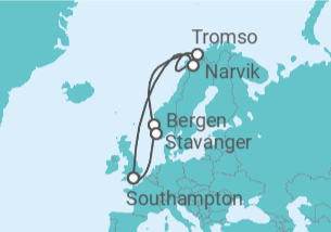 Itinerario del Crucero Noruega - Cunard