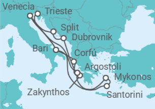 Itinerario del Crucero Desde Venecia a Trieste  - Costa Cruceros