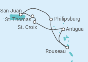 Itinerario del Crucero Caribe Sur - Royal Caribbean