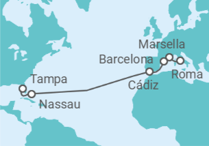 Itinerario del Crucero España y Bahamas - NCL Norwegian Cruise Line