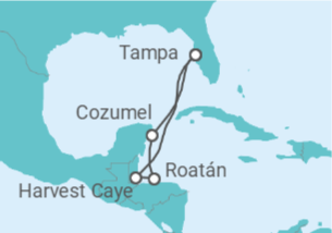 Itinerario del Crucero El Caribe: Harvest Caye, Cozumel y Roatán - NCL Norwegian Cruise Line