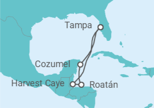 Itinerario del Crucero El Caribe: Harvest Caye, Cozumel y Roatán - NCL Norwegian Cruise Line