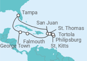 Itinerario del Crucero Jamaica y Puerto Rico - NCL Norwegian Cruise Line