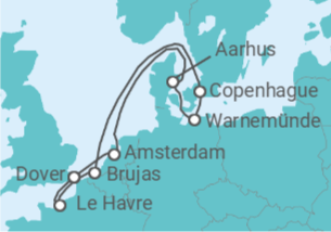 Itinerario del Crucero Francia, Bélgica, Dinamarca, Alemania, Holanda - Carnival Cruise Line