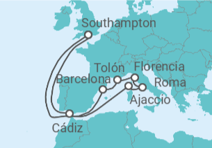 Itinerario del Crucero Aventurero Mediterráneo - Princess Cruises
