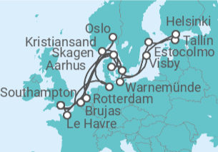 Itinerario del Crucero Aventura en Escandinavia y Europa Occidental - Princess Cruises