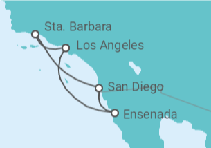 Itinerario del Crucero Escapada a la Costa Oeste con San Diego - Princess Cruises