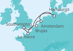 Itinerario del Crucero Reino Unido, Alemania, Holanda - MSC Cruceros