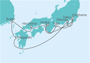 Itinerario del Crucero Viaje Completo Japón en primavera desde Madrid - Princess Cruises