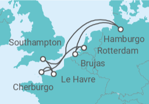 Itinerario del Crucero Francia, Reino Unido, Bélgica - MSC Cruceros