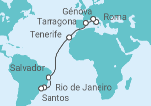 Itinerario del Crucero Desde Roma a Santos - MSC Cruceros