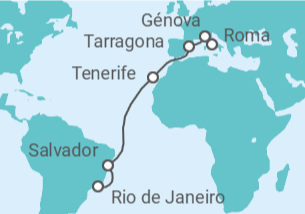 Itinerario del Crucero Desde Roma a Río de Janeiro - MSC Cruceros