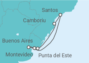 Itinerario del Crucero Uruguay, Argentina - MSC Cruceros