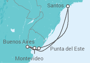 Itinerario del Crucero Uruguay, Argentina - MSC Cruceros