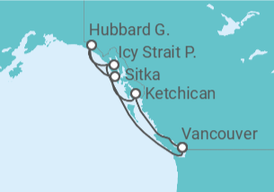 Itinerario del Crucero Aventura por Alaska - Royal Caribbean