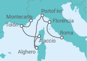 Itinerario del Crucero La estación dorada del Mediterráneo - Silversea