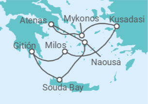 Itinerario del Crucero Navegando a través de islas griegas - Silversea