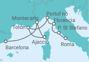Itinerario del Crucero Ondulantes paisajes toscanos - Silversea
