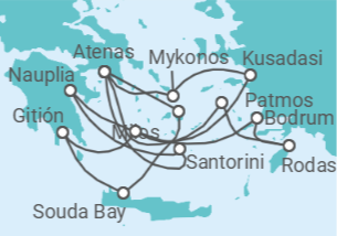 Itinerario del Crucero La historia de Creta y los mitos de Gythion - Silversea