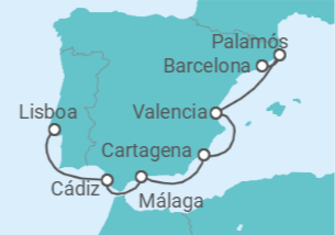Itinerario del Crucero El arte cautivador de España - Silversea