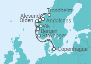 Itinerario del Crucero Noruega - Silversea