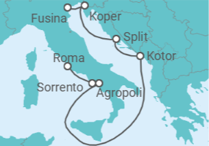 Itinerario del Crucero Acantilados de Sorrento - Silversea