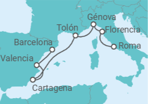 Itinerario del Crucero Refinadas ciudades del sur de Europa - Silversea