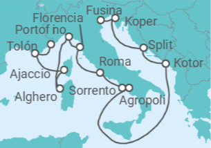 Itinerario del Crucero Evocadoras ciudades del Adriático - Silversea