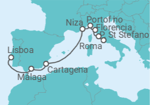Itinerario del Crucero Antiguas reliquias romanas  - Silversea