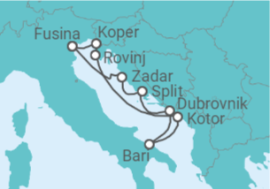 Itinerario del Crucero Historias del Adriático - Silversea