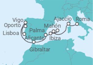 Itinerario del Crucero Maravillosas puestas de sol de Ibiza - Silversea