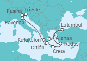 Itinerario del Crucero Contrastes entre oriente y occidente - Silversea