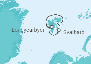 Itinerario del Crucero Naturaleza sobrecogedora de Svalbard - Silversea