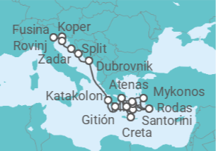 Itinerario del Crucero La elegancia isleña de Míkonos  - Silversea