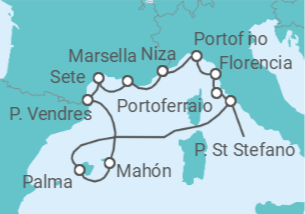 Itinerario del Crucero Experimenta la belleza de las Islas Baleares - Silversea