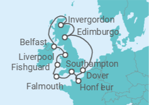 Itinerario del Crucero Lagos y las tierras altas de Escocia - Silversea