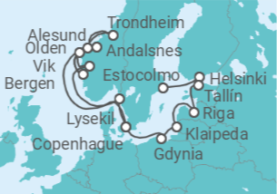 Itinerario del Crucero Legendarias capitales bálticas - Silversea