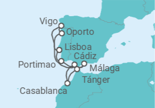 Itinerario del Crucero El arte emotivo de Portugal, Marruecos y España - Silversea