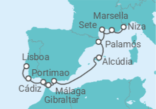 Itinerario del Crucero Cautivador viaje por el Mediterráneo - Silversea