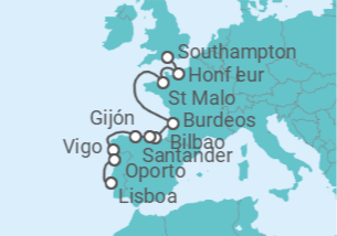 Itinerario del Crucero Coloridos puertos y murallas de Bretaña - Silversea