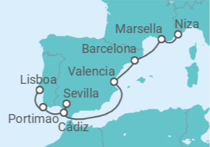 Itinerario del Crucero Glamuroso paseo marítimo - Silversea