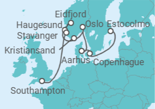 Itinerario del Crucero Encanto nórdico - Silversea